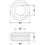 Morsetto gomma nera per vaso foro mm 60 per canotto mm 32