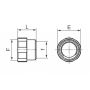 Manicotto ridotto in acciaio zincato 3/4'' x 1/2'' raccordo femmina femmina - 1 PEZZO