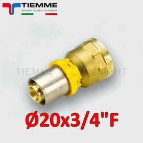 Multistrato per gas - raccordo dritto femmina 3/4'' x Ø 20 mm