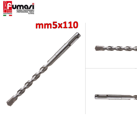 Punta trapano e martello SDS-PLUS mm 5 X 110 per calcestruzzo e muratura