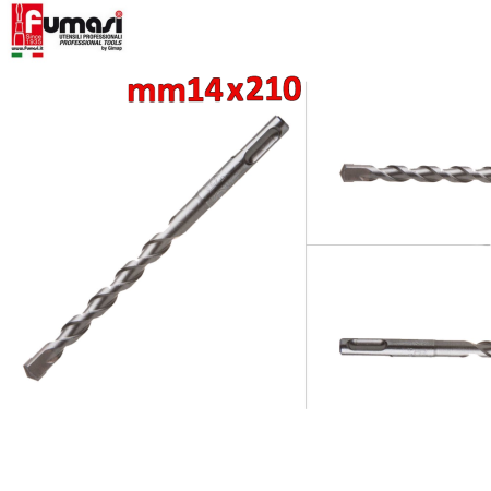 Punta trapano e martello SDS-PLUS mm 14 X 210 per calcestruzzo e muratura