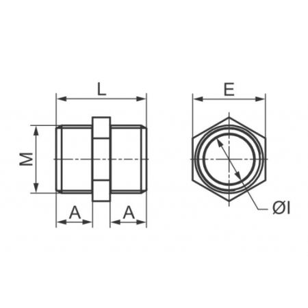 Niples nipplo in acciaio zincato 1/2'' maschio maschio - 1 PEZZO