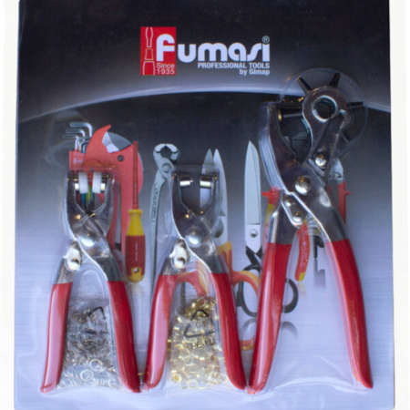 Set pinza a fustella revolver + 2 pinze occhiellatrici - Fumasi