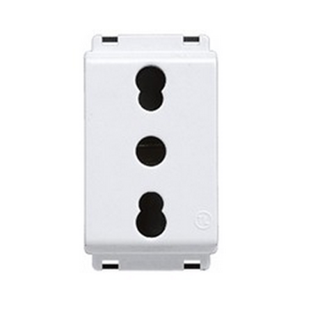Presa Bivalente di Sicurezza Bianco 2P+T Std It 10/16A 250V Nero compatibile con Bticino Living Classic - Feb Elettrica