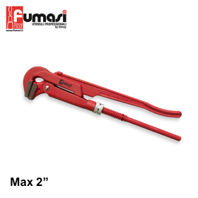 Giratubo a 90° modello svedese lunghezza 550 mm in acciaio cromo vanadio - apertura max 2''