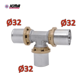 ICMA 406 - Raccordo a pressare 32x32x32 SEMPITER® a TEE