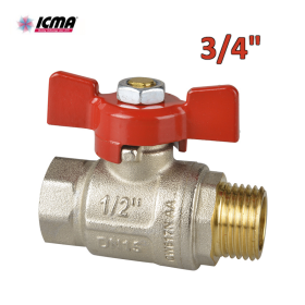 ICMA 351 - Valvola a sfera a passaggio totale ? Filettatura M/F 3/4'' - Leva farfalla