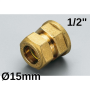 Bicono raccordo a compressione per tubo in rame - femmina 1/2'' x Ø 15 mm - 900415