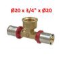 Multistrato pressare - Raccordo a TEE femmina 3/4'' x Ø 20 mm