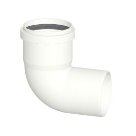 Curva M-F 90° in PPH bianco Ø 80mm fumi caldaia condensazione