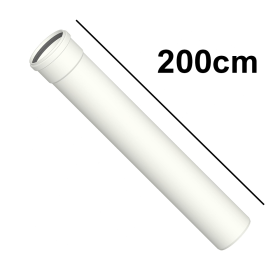 Tubo lineare cm 200 in PPs bianco Ø 80mm fumi caldaia condensazione