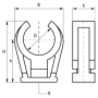 COLLARE IN PLASTICA A SCATTO PER TUBO RAME E MULTISTRATO D. 28 MM