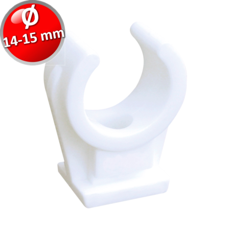 COLLARE IN PLASTICA A SCATTO PER TUBO RAME E MULTISTRATO D. 14 - 15 MM