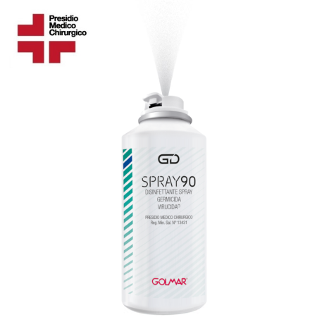GD Spray 90 - Disinfettante con presidio medico chirurgico per ambienti ed auto germicida battericida - flacone 150 ml rilascio 