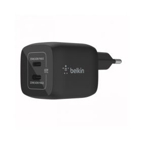 CARICABATTERIA DA PARETE DOPPIO GAN USB-C PPS 45W - NERO