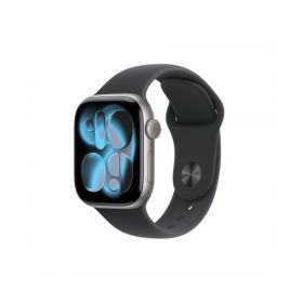 Apple Watch Series 11 GPS + Cellular 42mm, Cassa in Alluminio color Grigio Siderale con cinturino Nero Sport Band - M/L