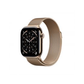 Apple Watch Series 11 GPS + Cellular 42mm, Cassa in Titanio colore Oro con cinturino Gold Milanese Loop