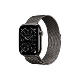 Apple Watch Series 11 GPS + Cellular 46mm, Cassa in Titanio color Ardesia con cinturino Ardesia Milanese Loop - M/L