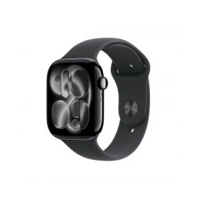 Apple Watch Series 11 GPS 46mm, Cassa in Alluminio colore Jet Black con cinturino Nero Sport Band - S/M
