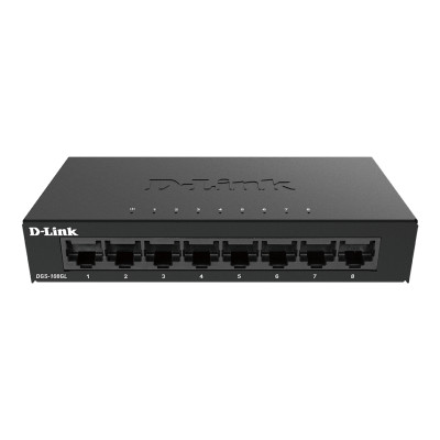 D-Link DGS-108GL Non gestito Gigabit Ethernet (10/100/1000) Nero